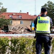 Bilder på explosionsplatsen, Garnisonen, Linköping. 