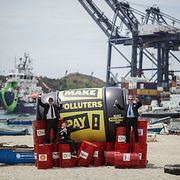 Demonstrationer under klimatmötet i Santa Marta, Colombia.
