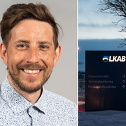 Henrik Ölvebo (MP) och LKAB:s huvudkontor i Kirun.