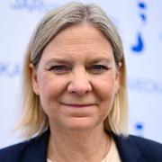Socialdemokraternas partiledare Magdalena Andersson (S) under Järvaveckan på Spånga IP på onsdagen.