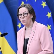 Utrikesminister Maria Malmer Stenergard (M) håller en pressbriefing om Mellanöstern.