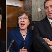 Brett Kavanaugh, Susan Collins och Jeff Flake.