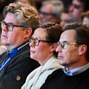 Sveriges justitieminister Gunnar Strömmer (M),  utrikesminister Maria Malmer Stenergard (M) och statsminister Ulf Kristersson (M).