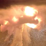 Nattens explosion i Cape Canaveral i Florida.
