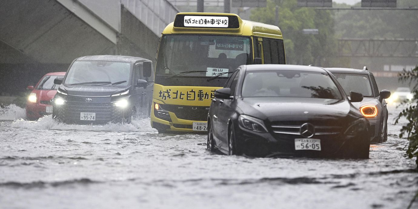 Översvämning i centrala Japan. Arkivbild från 8 september.