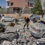Iranskt bombnedslag i Be’er Sheva, Israel.