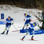 Jonna Sundling och Maja Dahlqvist under den individuella sprintfinalen, där de vann guld och silver.