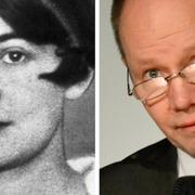 Poeten Karin Boye och Svenska Akademiens sekreterare Peter Englund.