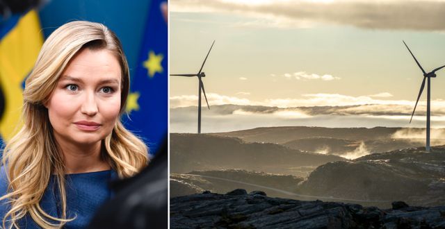Energi- och näringsminister Ebba Busch, vindkraft. TT