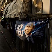 Arkivbild: Poster på Benjamin Netanyahu i Tel Aviv.