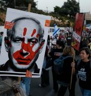 Protest mot Benjamin Netanyahu i Jerusalem den 31 mars.