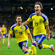 Jimmie Åkesson. Ayari och Svanberg under Sveriges match mot Tunisien.