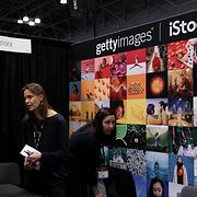 Getty Images monter på fotomässan PDN PhotoPlus Expo i New York. Foto taget den 26 oktober 2018.