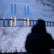 Bild på Öresundsbron tagen från Malmö, 25 februari. 