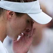 Elina Svitolina i tårar efter matchen den 8 juli 2024. 