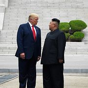 Trump och Kim Jong-Un i den demilitariserade zonen 2019.