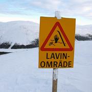 Lavinvarning i Bydalen i Årefjälle. 