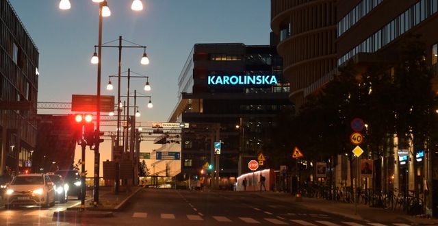 Kvällsbild över Torsplan med Karolinska sett från Vasastan mot Solna. Janerik Henriksson/TT