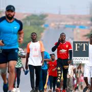  People are seen during an exercise session, as the authorities struggle to contain the coronavirus disease (COVID19) spread in Abuja, Nigeria April 13, 2020. 