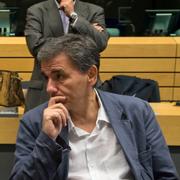 IMF:s Christine Lagarde och Tsakalotos. Arkiv.