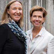 Sofia Larsen och Lee Wermelin från de två fackförbunden.