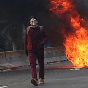 Bild från torsdagens protester. 