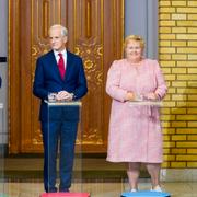 Trygve Slagsvold Vedum (Sp), Jonas Gahr Støre (Ap), Erna Solberg (H), Sylvi Listhaug (Frp).