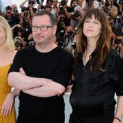 Kirsten Dunst, Lars Von Trier och Charlotte Gainsbourg på Cannesfestivalen 2011.