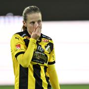  Häckens Anna Anvegård deppar efter slutsignalen under en tidigare match. 