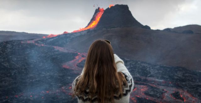Vulkanutbrott på Island, arkivbild. Marco Di Marco / TT NYHETSBYRÅN