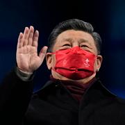 Chinese President Xi Jinping waves during the closing ceremony of the 2022 Winter Olympics on Feb. 20, 2022, in Beijing.