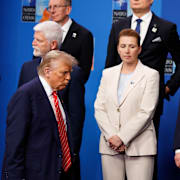 Donald Trump och Mette Frederiksen, Danmarks statsminister. 