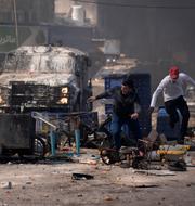 Förödelse i Nablus på onsdagen. Majdi Mohammed / AP