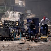Förödelse i Nablus på onsdagen. Majdi Mohammed / AP