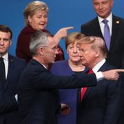 Natoledare, bland andra Emmanuel Macron, Erna Solberg, Angela Merkel, Donald Trump och Jens Stoltenberg