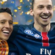 Zlatan Ibrahimovic firar med Marquinhos.