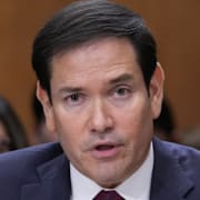 USA:s utrikesminister Marco Rubio och Danmarks statsminister Mette Frederiksen. 