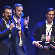 Lucas Simonsson, Jonas Fagerström och Carl Déman i gruppen JLC. Arkivbild från 2016.