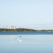 Forsmarks kärnkraftsverk, från vänster: Forsmark 1, Forsmark 2, Forsmark 3.