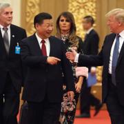 Xi och Trump vid statsbesöket i Peking i november 2017.