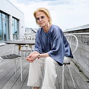 Finansminister Elisabeth Svantesson (M) på Finansdepartementets takterrass.