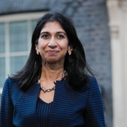 Storbritanniens inrikesminister Suella Braverman/Döda Wagnerchefen Jevgenij Prigozjin. TT