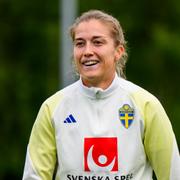 Filippa Angeldahl under en landslagsträning. 
