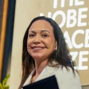 María Corina Machado, här i Oslo i samband med Nobelceremonin. 