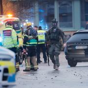 Bild från polisinsatsen vid Risbergska skolan i Örebro. 