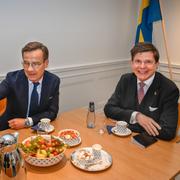 Moderaternas partiledare Ulf Kristersson och riksdagens talman Andreas Norlénvid talmansrundan 19 september då  Kristersson fick uppdraget att ta fram en ny regering. 