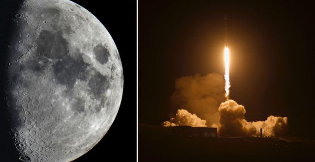 Månen/Uppskjutning av en Falcon 9-raket 2018. TT