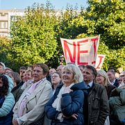 Nej-sidan håller kampanjmöte i Reykjavik.