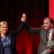 S-ledaren Magdalena Andersson och den tidigare partiledaren Stefan Löfven