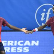 Elias Ymer och Mikael Ymer på Stockhom Open 2016. 